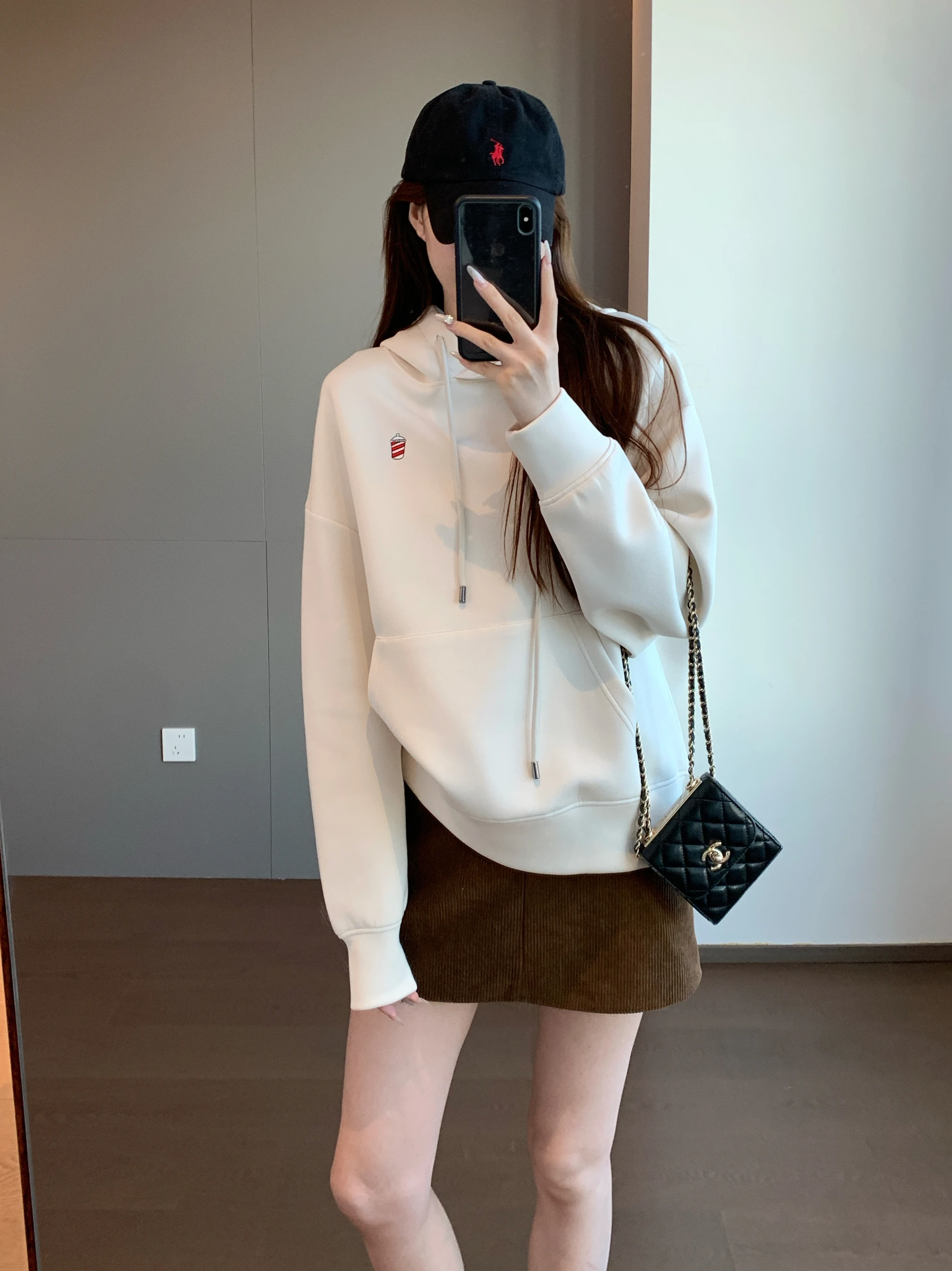 

The Anti-Aging Vitali Double-Sided Cotton Fabric Liquid Ammonia Proc Smooth Loose Wide-Sle Hoodie Women's Faion