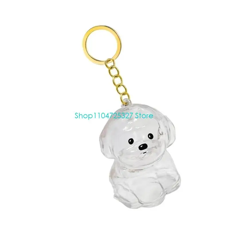 D8KF Clear Dog Hair Storage Box Keychain Memorial Jewelry With Secure Pet Loss Keepsakes For Emotional Supporting Gift