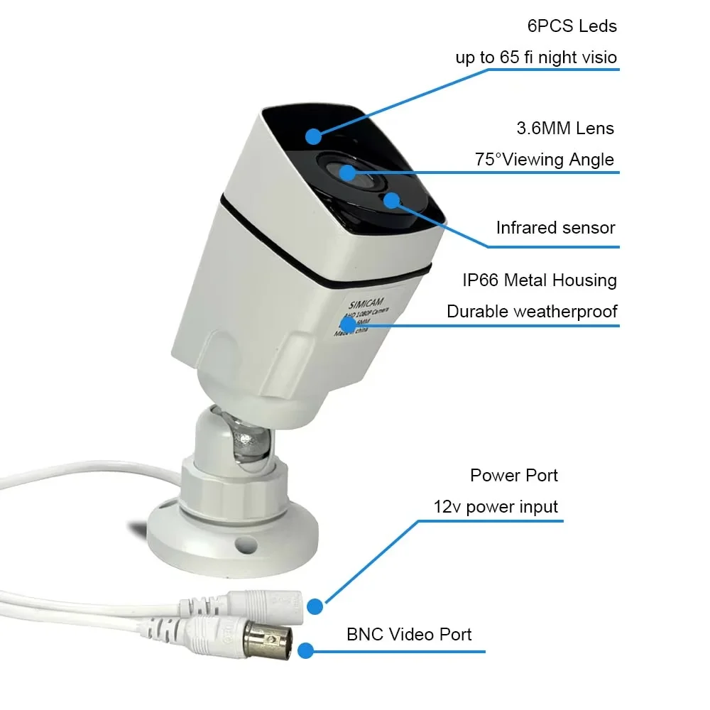 2MP 1080P 720P AHD Security Camera Analog NTSC/PAL Metal Bullet Outdoor Waterproof Night Vision Video Surveillance For DVR