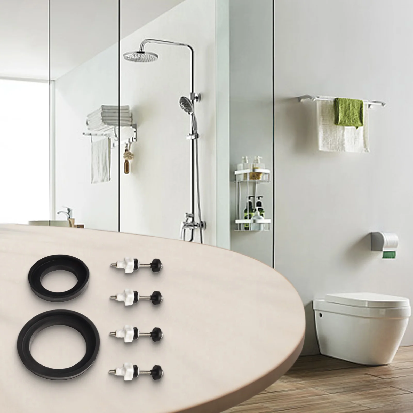 Seal Gasket Toilet Hinge Toilet Repair Set Accessory Installation Rectangular Stainless Steel For 2-inch Flush Valves