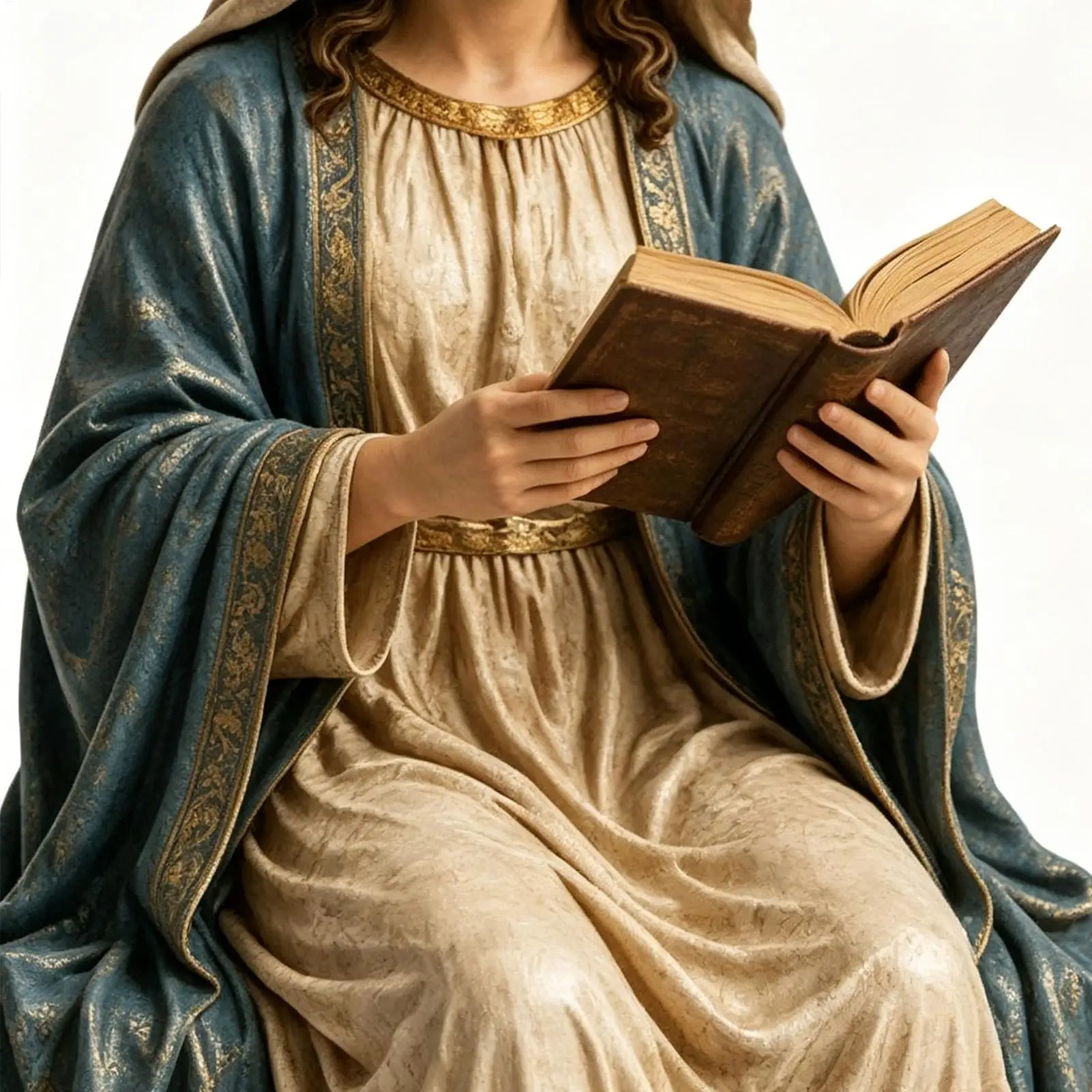 Catholic Statues Seated Reading Figurine Religious Figurine For Home Living Room Kitchen Apartment Dorm Bookshelf Church Chapel