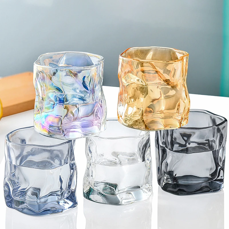 Tumbler Square Whiskey Glass Cup Durable Spinning Glassware Cocktails Wine Brandy Cup for Home Bar Party Hotel Wedding