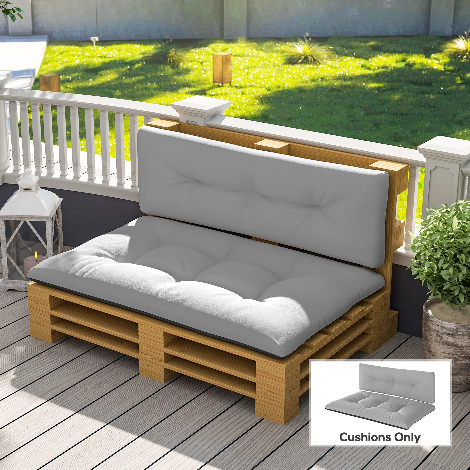 Outdoor Furniture Replacement Fabric - 2-Seater Outdoor Tray Seat Cushion 3.9inch