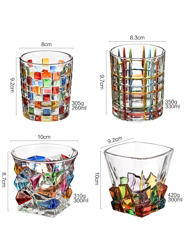 Drop Shipping Creative Hand Painted Drinkware Sets Glass Cup Couples Water Juice Milk Cup Coffee Cup Whiskey Wine Cup Nordic