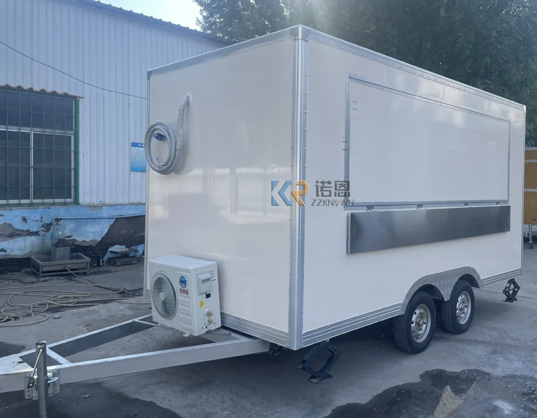 Food Truck Fully Equipped Kitchen Ice Cream Pizza Trailer For Catering Restaurant Mobile Food Trailer Street Snack Coffee Carts