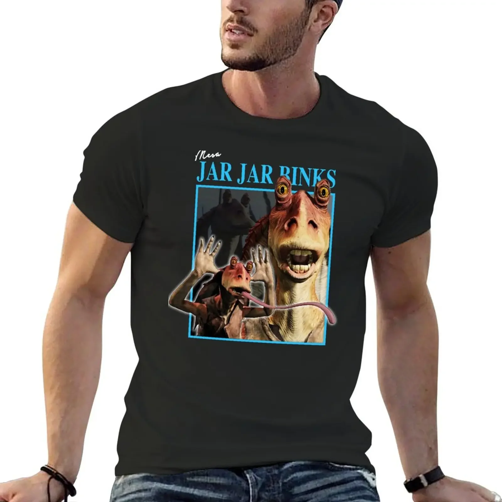 Retro Jar Jar Binks T-Shirt Short sleeve tee summer tops graphic t shirts graphic shirts luxury clothes men