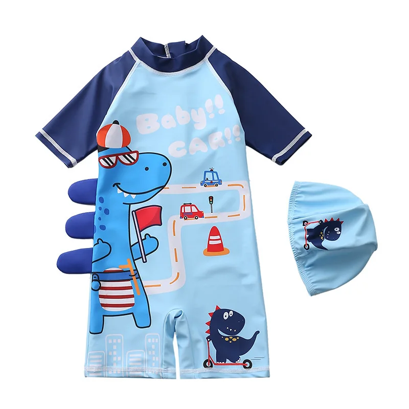 Boys 2024 Dinosaur UV Baby Bathing Suit Boy Kids One Piece Swimming Suit Toddler Boy Swimsuits Bath Clothes Children\'s Swimsuit