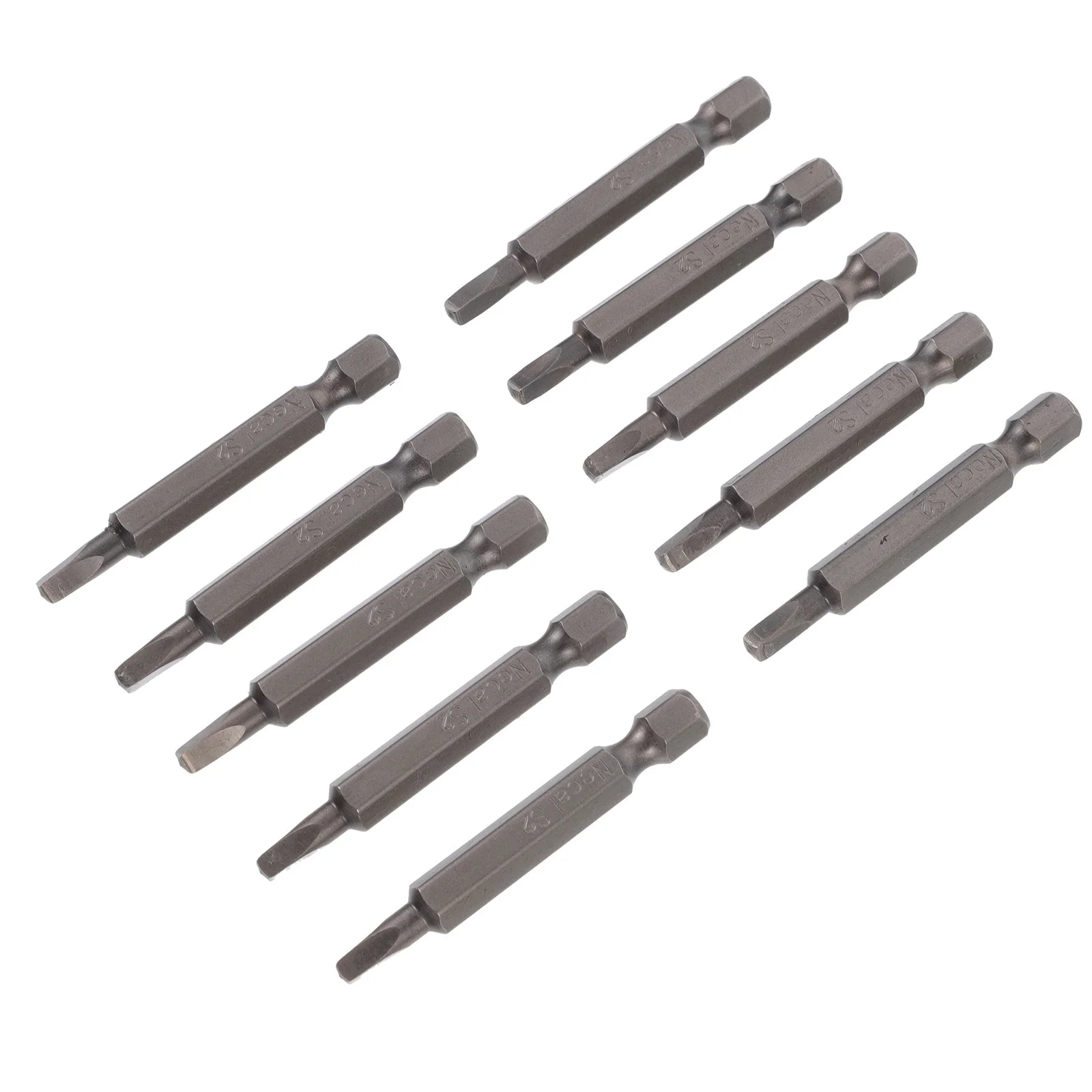 

10Pcs Square Head Screwdriver Bits Magnetic S2 Steel Precision Repair Screw Bits Kit for Electric Drills Household Appliances