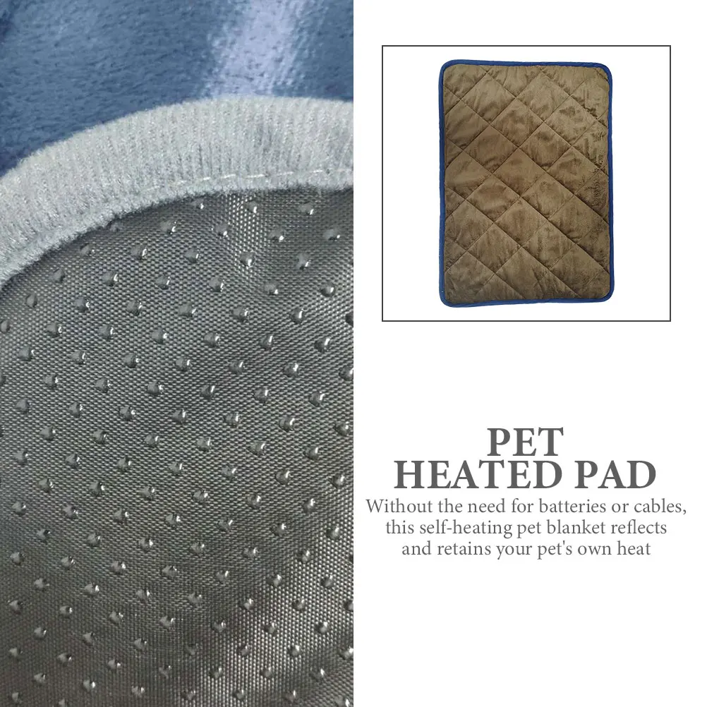 

Self Warming Pet Bed Heated Blanket Cozy Lightweight Insulation Portable Easy Clean Detachable Cover Lattice Design