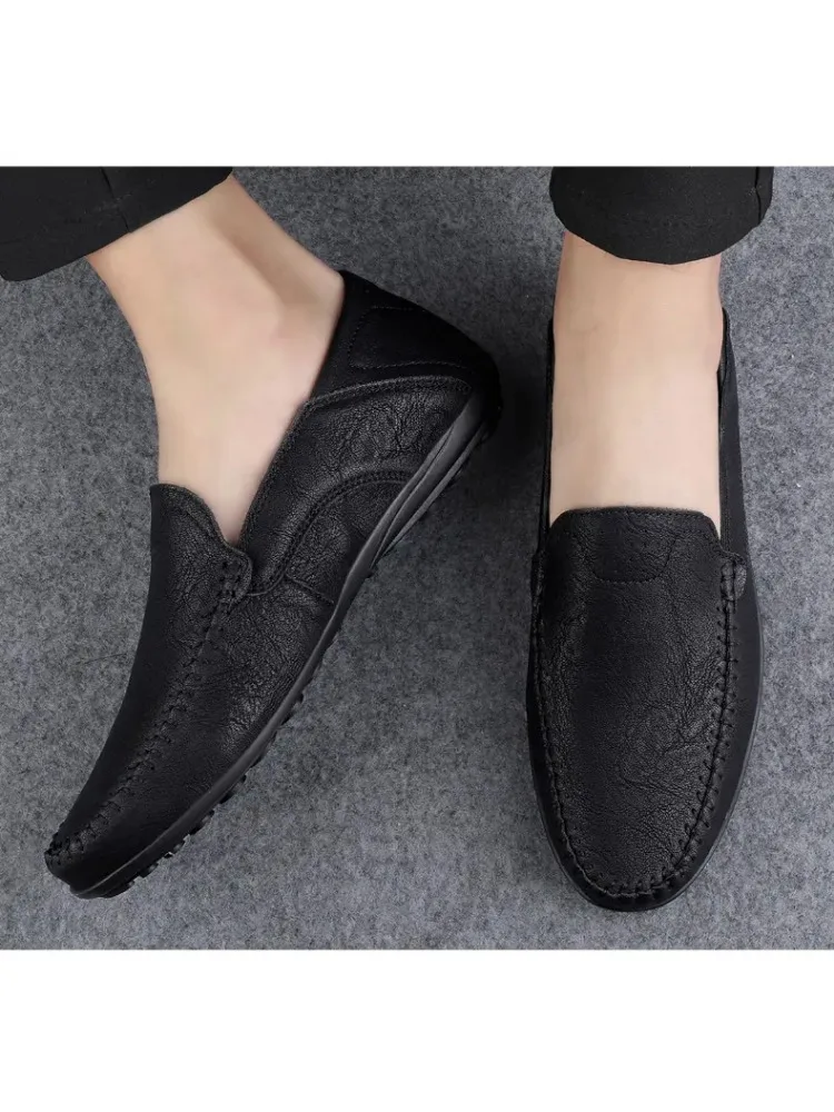 Premium Quality Leather Slip-On Shoes for Men, Perfect for Casual and Semi-Formal Settings, Available Sizes 38-47