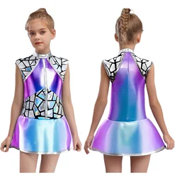 Girls Halloween Alien Cosplay Costume Metallic Shiny Dress Theme Party Carnival Robot Astronaut Space Cadet Role Play Clothes