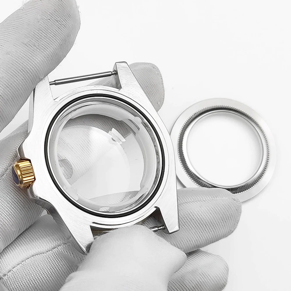 Diver 40MM Two Tone Watch Case 3-link Bracelet Sapphire Glass 316L Stainless Steel For NH35 8215 Movement 28.5mmDial