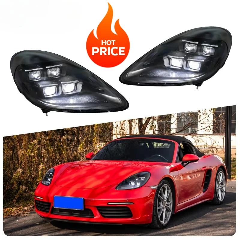 

[1979] 2016-2023 982 Car Lights - Front Headlamp Upgrade to 2025 PDLS Style LED Headlights for Porsche 718 Boxster/Cayman