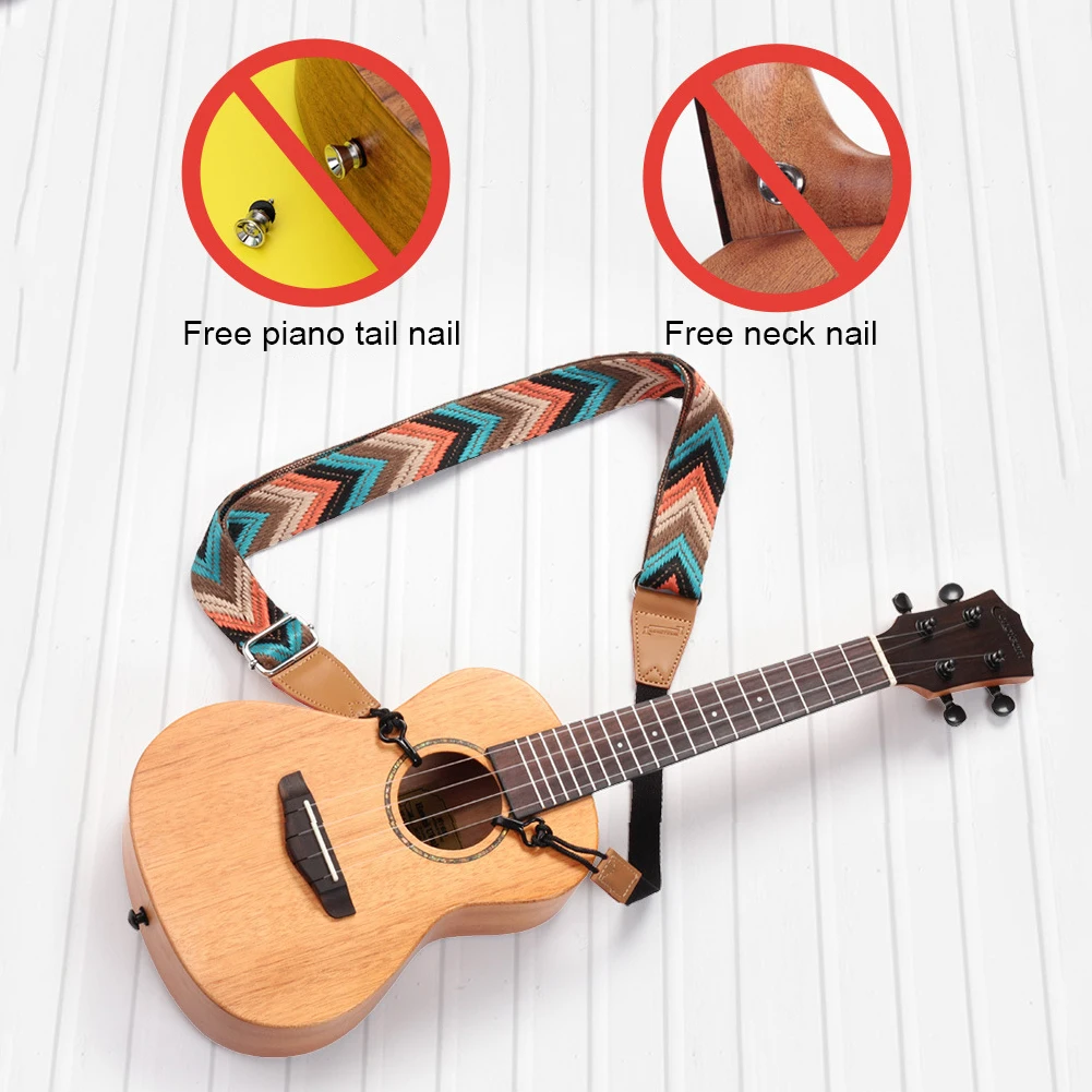 Ukulele Boho Shoulder Strap Adjustable Vintage Ukulele Shoulder Belt for Classical Guitar Mandolin Banjo