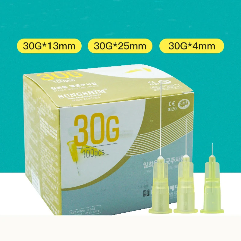 Hàn Quốc Nhập Khẩu 30g4mm 13Mm Dùng Một Lần Y Tế Phun Kim Không Đau Và Hơi Viền Gắp Mụn Và Nước lý