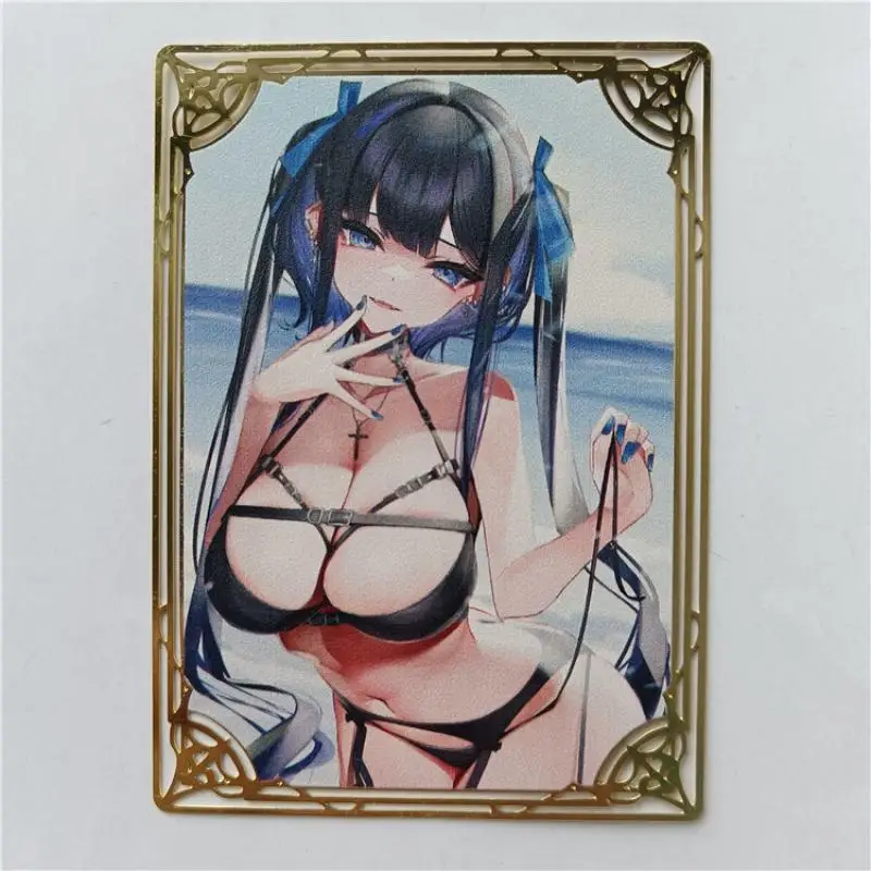 Anime Goddess Story DIY ACG Sexy Metal Card Marnie Hatsune Miku Uta Toys For Boys Collectible Card Christmas Birthday Present