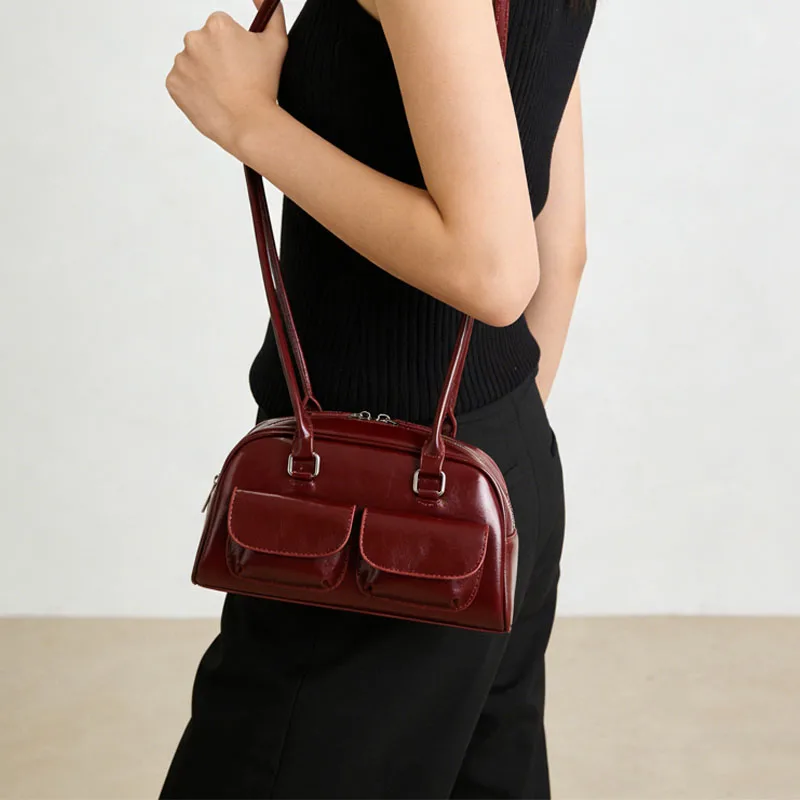 

Women Vintage Business Shoulder Bags Ladies Commute Tote Bag Pu Leather Female Underarm Bag Fashion Trend Large Handbags Purse