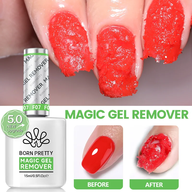 BORN PRETTY 15ml Magic Remover Gel Nail Polish UV Gel Polish Safer Faster Remove Clean Soak Off Semi Permanent Glue Nail Tool
