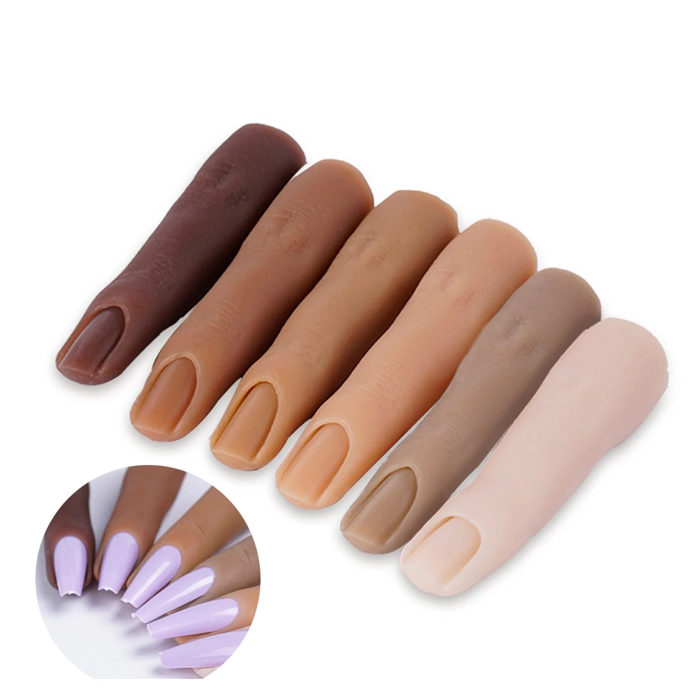 1PC Nail Silicone Practice Finger Model Tool With Joints 8cm Bendable Silicone Fake Finger DIY For Training Accesories