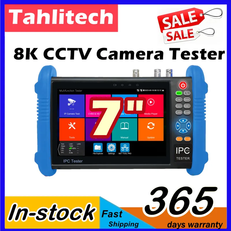 

Видеотестер видеонаблюдения, 8 МП AHD/CVI/TV/SDI ipc-тестер с входом HDMI VGA, 7-дюймовый монитор видеонаблюдения для тестера IP-камеры, тестер CFTV