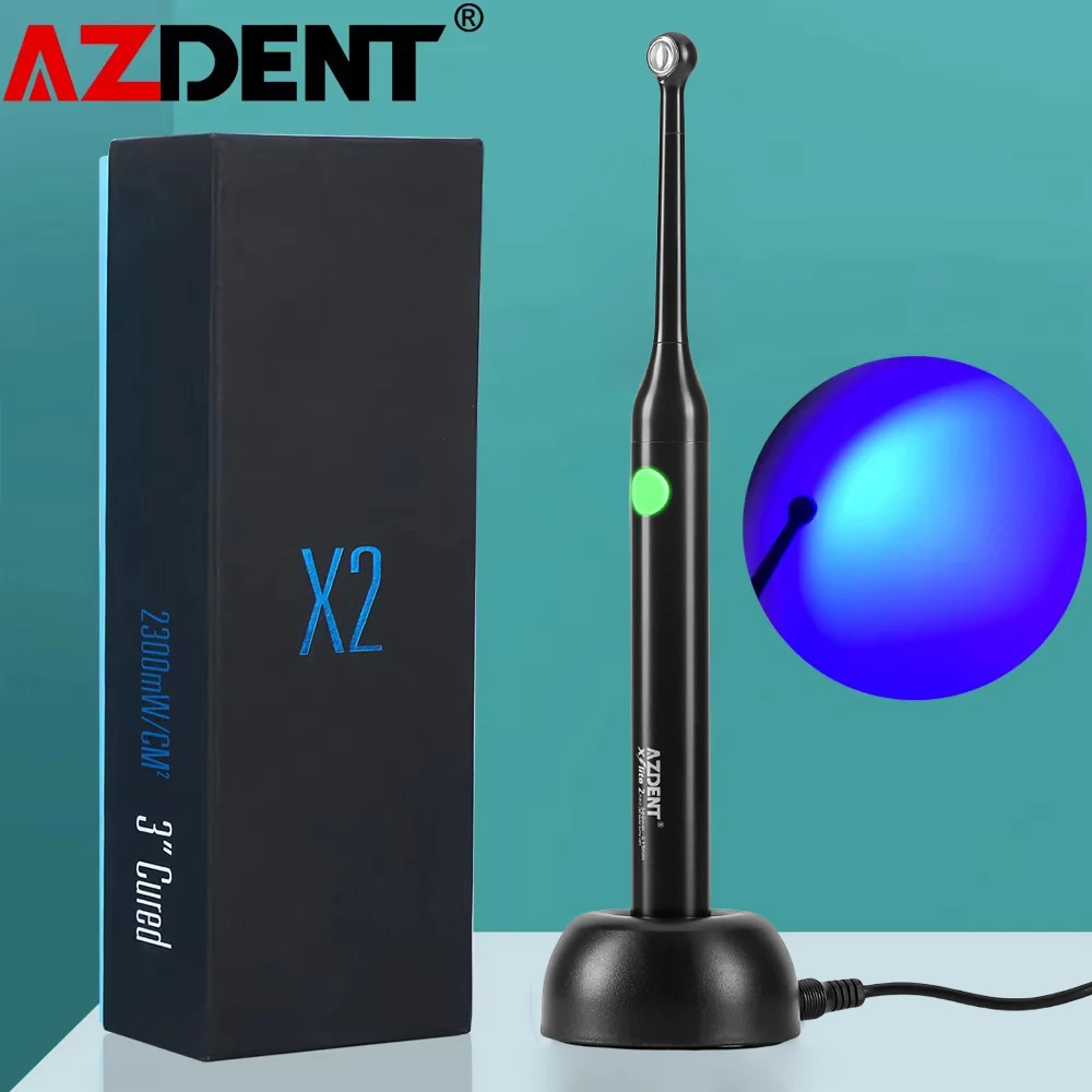 AZDENT Wireless Cordless LED Lamp Machine High Power Wide Spectrum Curing Light 2300mW/Cm²