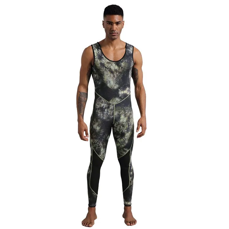 Neoprenanzug, 3 mm, Camouflage, langärmelig, mit Kapuze, 2-teilig, aus Neopren, zum Tauchen, für Herren, hält warm, Tauchanzug, Badebekleidung – Detail 11