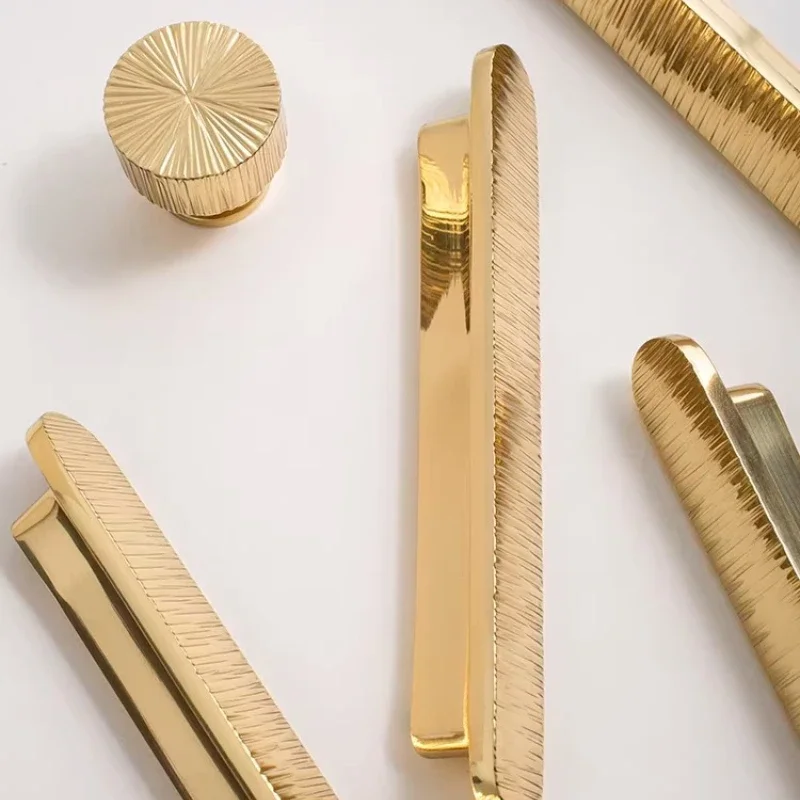 

Vertical Lines Solid Brass Handle for Kitchen Cabinet Door Knobs T Bars Bedroom Wardrobes Long Pull Gold Drawer Furniture Handle
