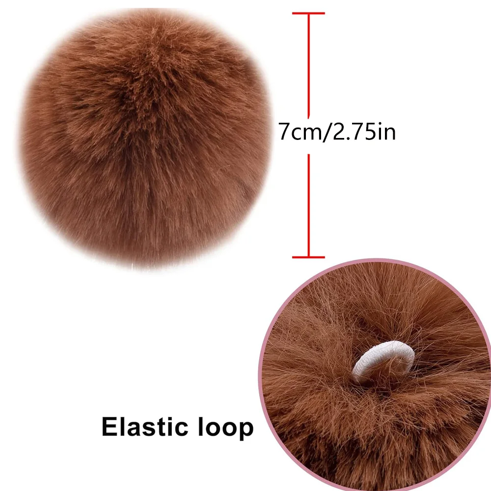 10Pcs 7cm Faux Rex Rabbit Fur Pompon Balls Sztuczne puszyste miękkie pompony DIY Pom Poms Ręcznie robione odzież Szycie Rękodzieło Materiały