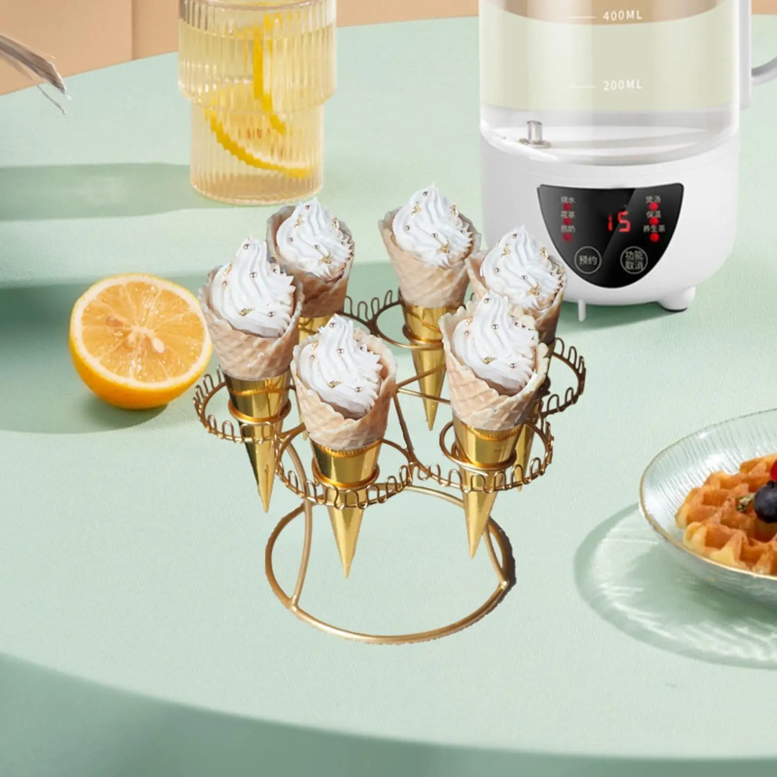 

Держатель конуса, 6 отверстий, устойчивый, многофункциональный, декоративный, ретро, вафельный конус, подставка для лагеря, свадьбы, вечеринки, Рождества, дня рождения