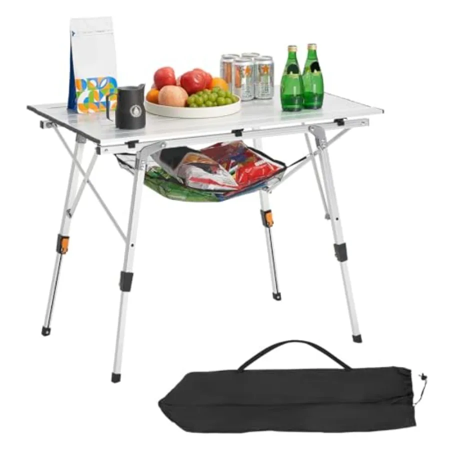 

Folding Camping Table, Portable Roll Up Side Tables, Lightweight Aluminum Beach Table for Outdoor BBQ Tailgating Picnic, Travel