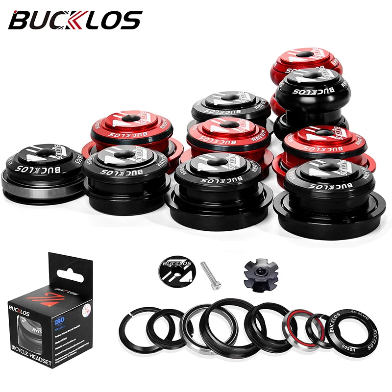 AliExpress BUCKLOS Bike Headset 1-1/8" Sealed Bearing Aluminum Alloy MTB Bicycle Bowl Set Headset 34/44/50.6/52/55/56mm Fork Cycling Parts