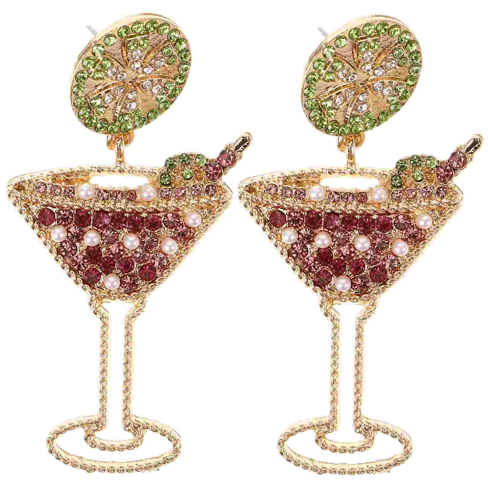 Fruit Glass Earrings Drink Cup Role-playing Jewelries Ornaments Summer Jewelry Alloy Decor Earbob Juice