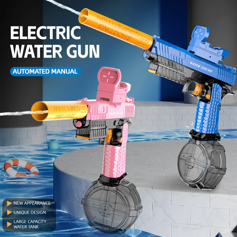 

Electric water gun toy linkage bore powerful long range hand from one boy girl water toy