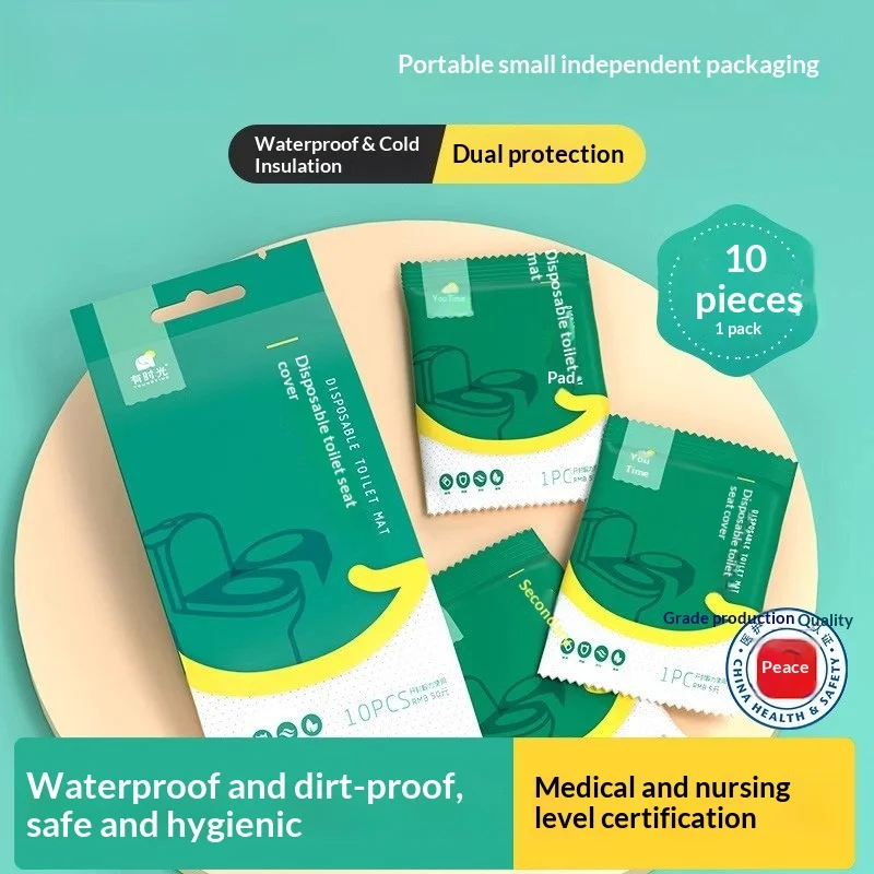 Disposable Waterproof Full Coverage Toilet Seat Covers Non Peel Adhesive For Postpartum Maternity Travel Use