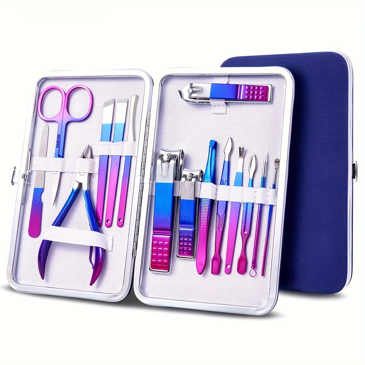 

7/10/12/15pcs Professional Nail Clippers Pedicure Kit, Stainless Steel Cuticle Nippers And Cutter Kit Grooming Kit For Travel