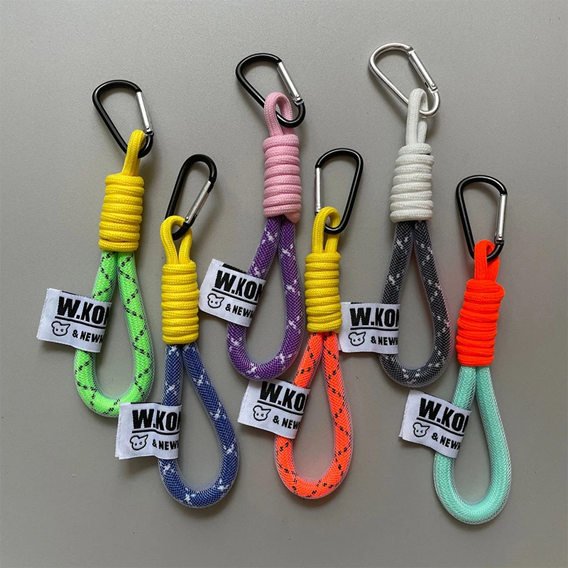 Creative Iridescent Braid Rope Keychain For Backpack Pendant Accessorie Hanging Cord Jewelry