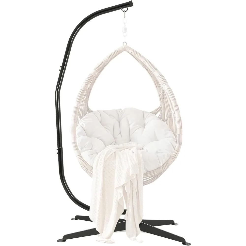 

ECOTRIC Hanging Hammock Chair Stand Swing Chair Stand for Indoor/Outdoor C-Type Porch Swing Hanging Chair, 330LBS Capacity Heavy