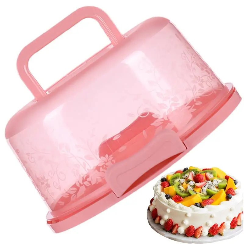 

Cake Transport Container Cake Holder With Lid Transparent Dome Reusable Airtight Holder With Handle For Bakery Wedding Party