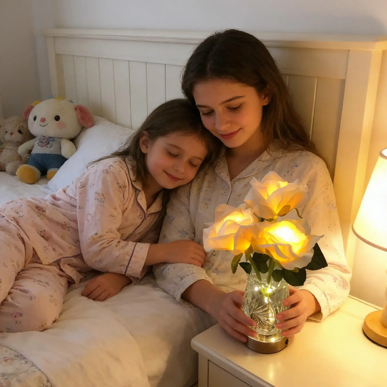 Flower Table Lamp Color Changing Cordless LED Rose Lamp Dinner Decor Flower LED Night Lights for Bedside Bedrooms Nursery Living