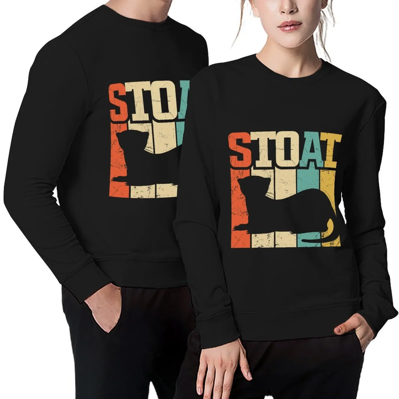 

Vintage Stoat Short-Tailed Weasel Ermine Pullover tracksuit anime clothes clothes for men korean style clothes pullover