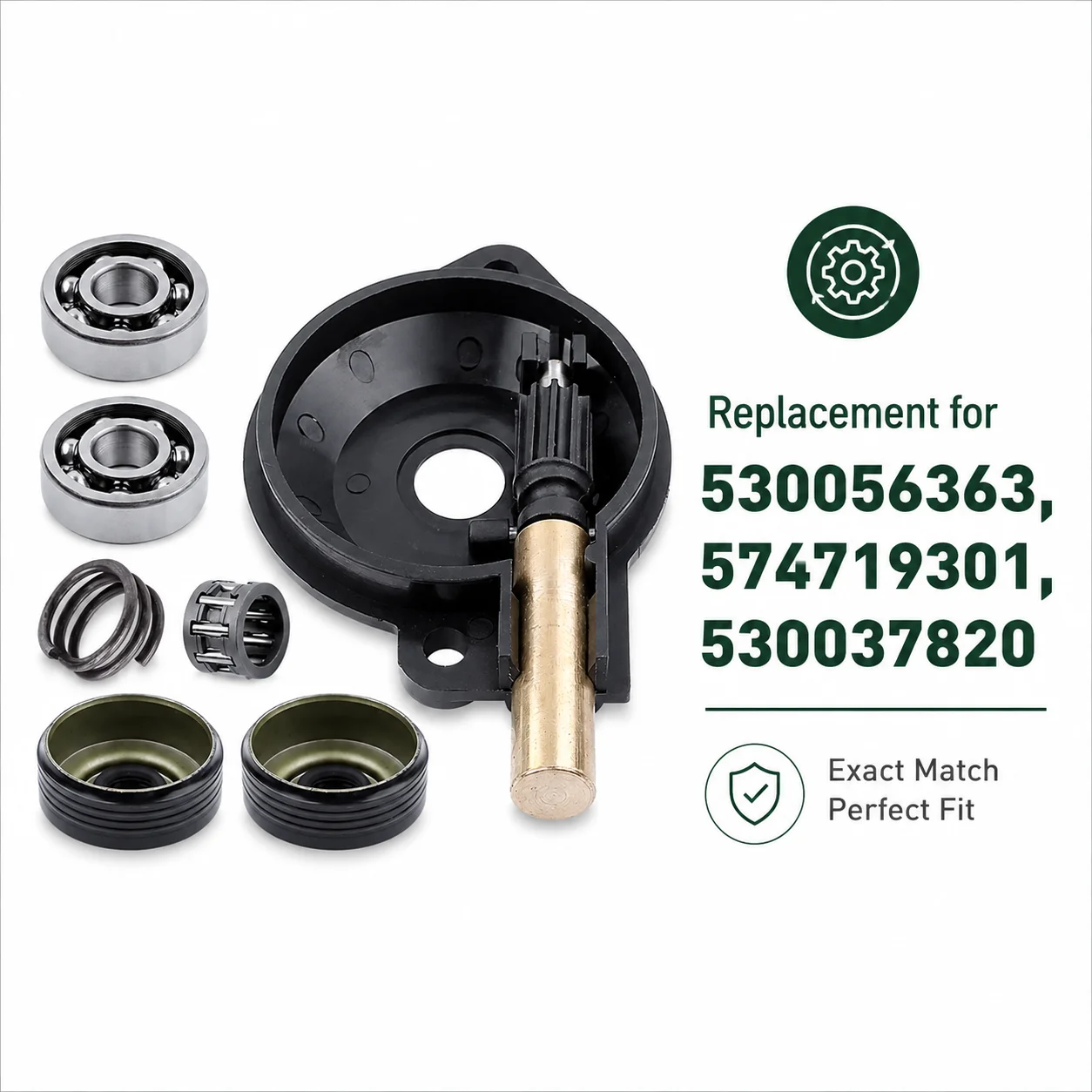 For Husqvarna 235/236/240/236E/240E Saw Crank Bearing Oil Seal Pump Worm Gear & Needle Bearing Kit 530056363 574719301 530037820