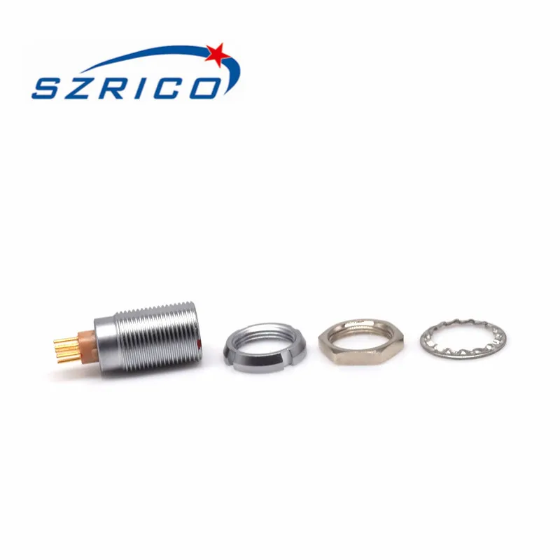 SZRICO 0B 6-core Double Nut Board Connection Non-sheathed Plug Socket Circular Connector