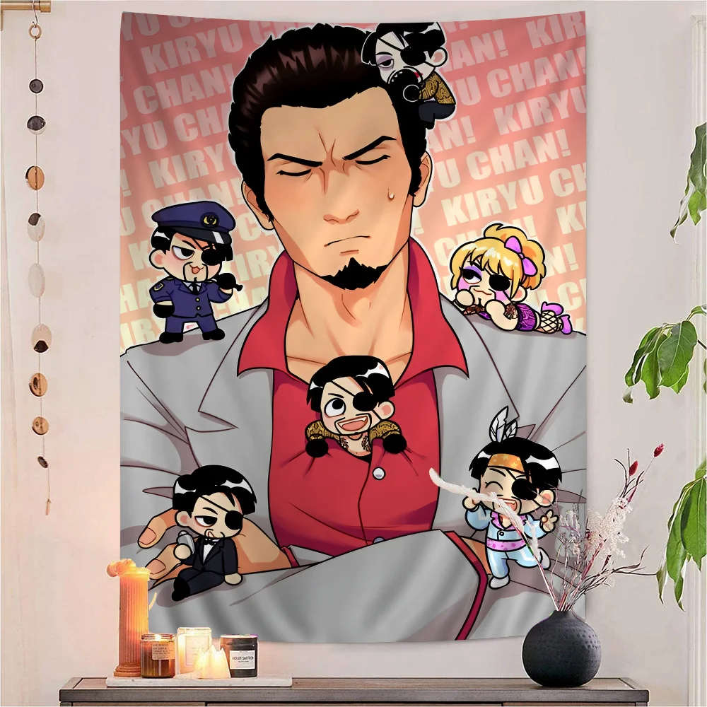 ياكوزا مثل لعبة التنين الكرتون نسيج الفن الخيال العلمي غرفة ديكور المنزل ديكور فني للمنزل خلفية قماش صوفي