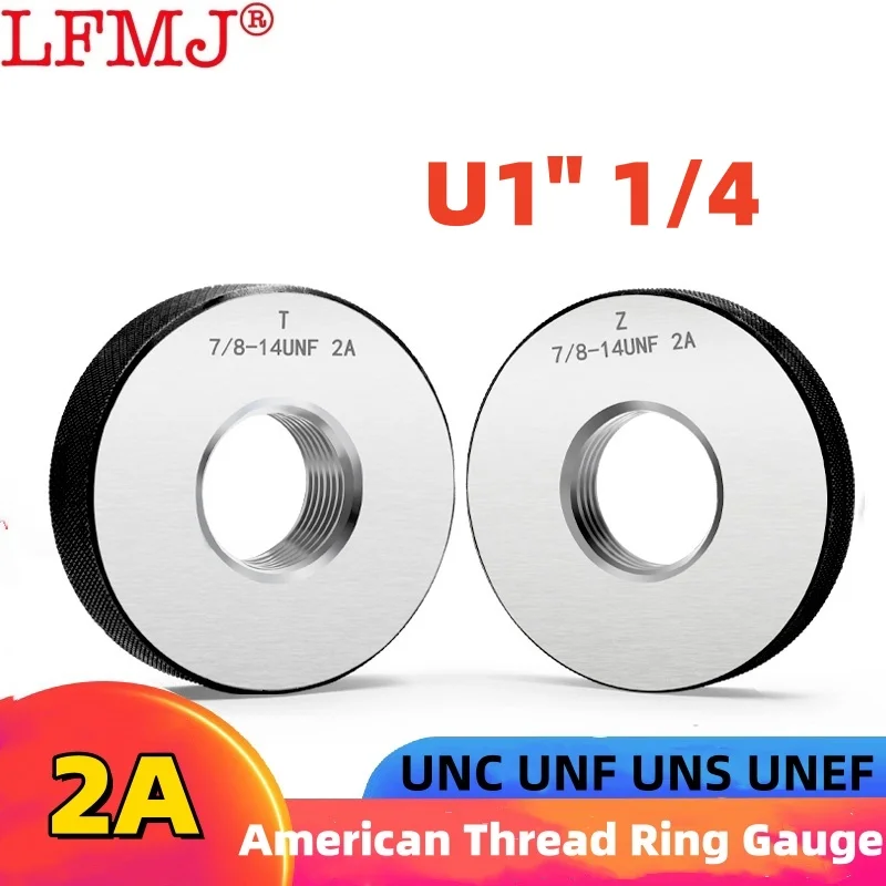 

1SET(1*GO+1*NOGO) 2A Accuracy American Standard Metric Fine Thread Ring Gauge UNC UNF UNS 1''1/4-7 1'' 1/4-12 Measure Tool