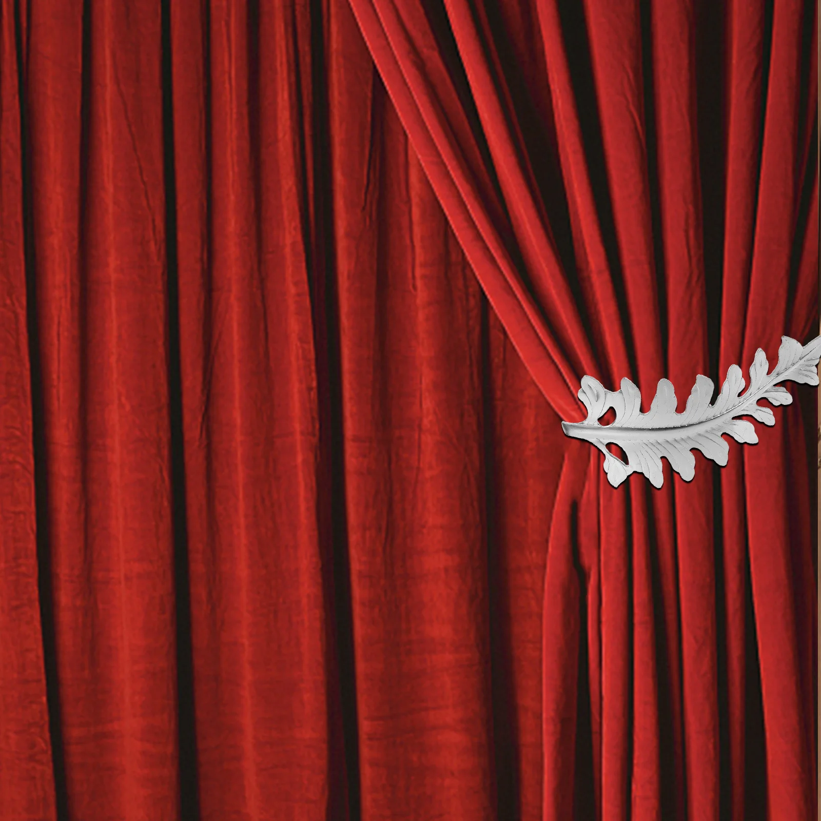 

Decorative Leaf Shaped Metal Curtain Buckles Detailed Textures Versatile Home Gift Idea for Friends Curtain Buckles