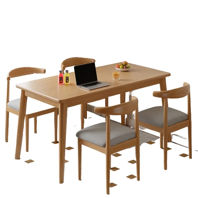 Simple Rectangular Dining Table for Living Room Small Apartment Rental House Household Commercial Catering Use