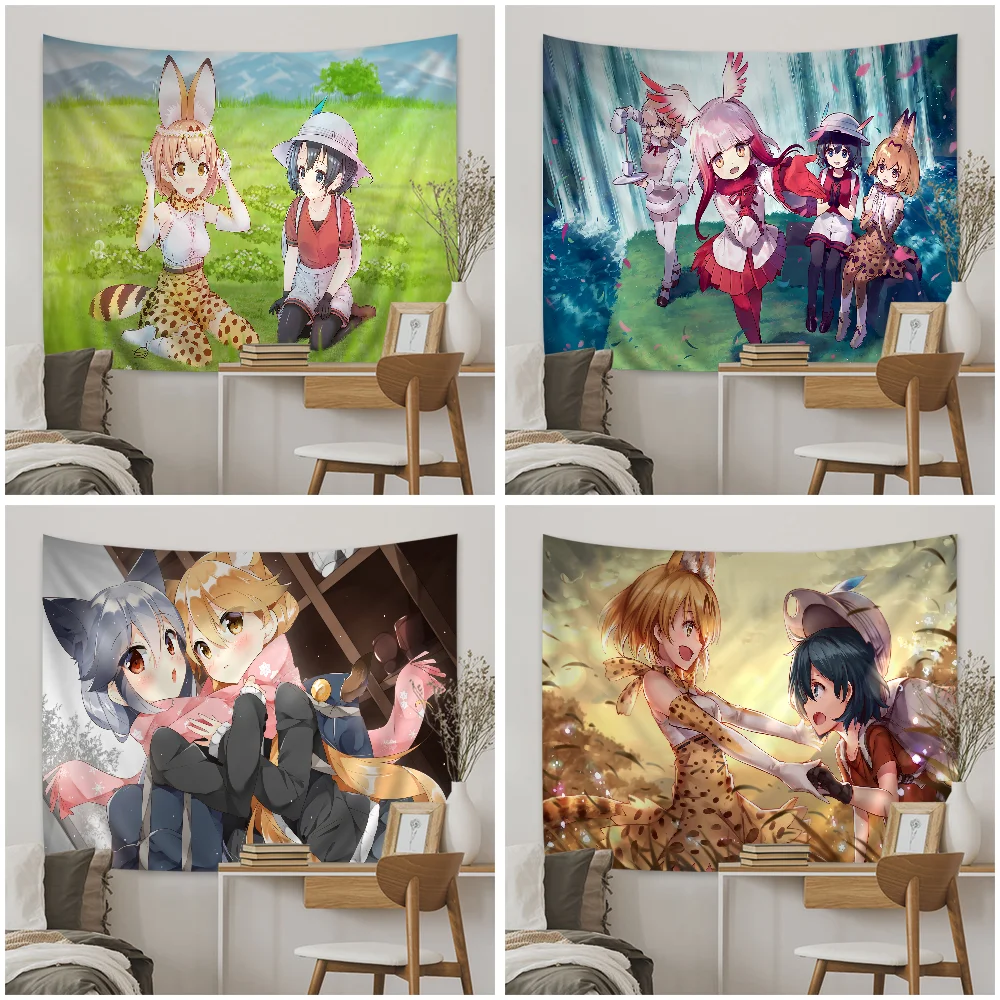 

Kemono Friends Hippie Wall Hanging Tapestries Art Science Fiction Room Home Decor Kawaii Room Decor