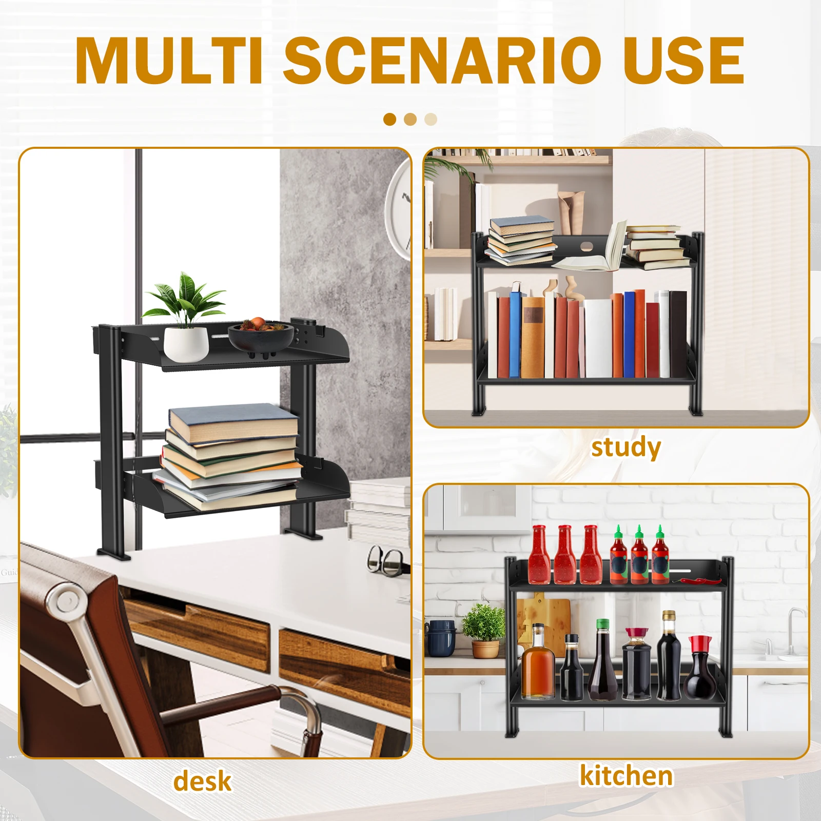 ชั้นวางของแบบหนีบโต๊ะ 2 ชั้น ไ - Wall Mounted Desk Fold บทวิจารณ์และราคา