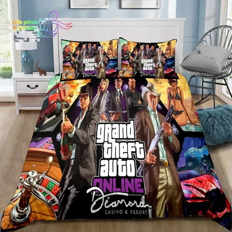 3D Print Grand Theft Auto GTA Game Gamer Bedding Set Single Twin Full Queen King Size Bed Set Aldult Kid Bedroom