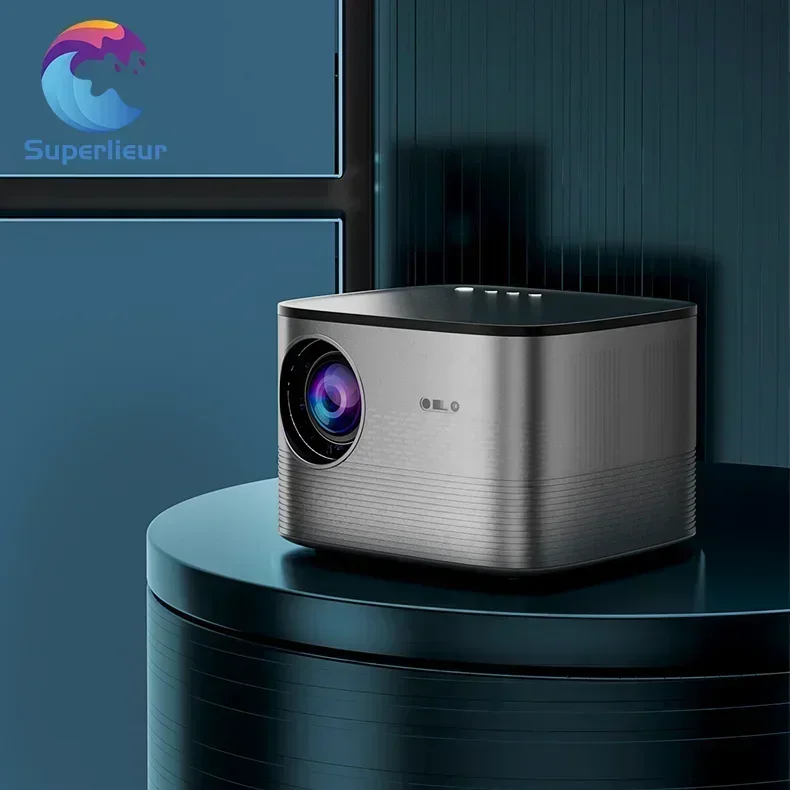 1.2-3.3m，Authentic guarantee Superlieur F18 Smart 3D Beam 1080P Video HD Wifi Home Theater Android 430 ANSI LED LCD Projector